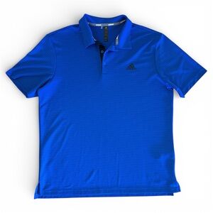 adidas Blue Striped Short Sleeve Polo Men’s Large EUC